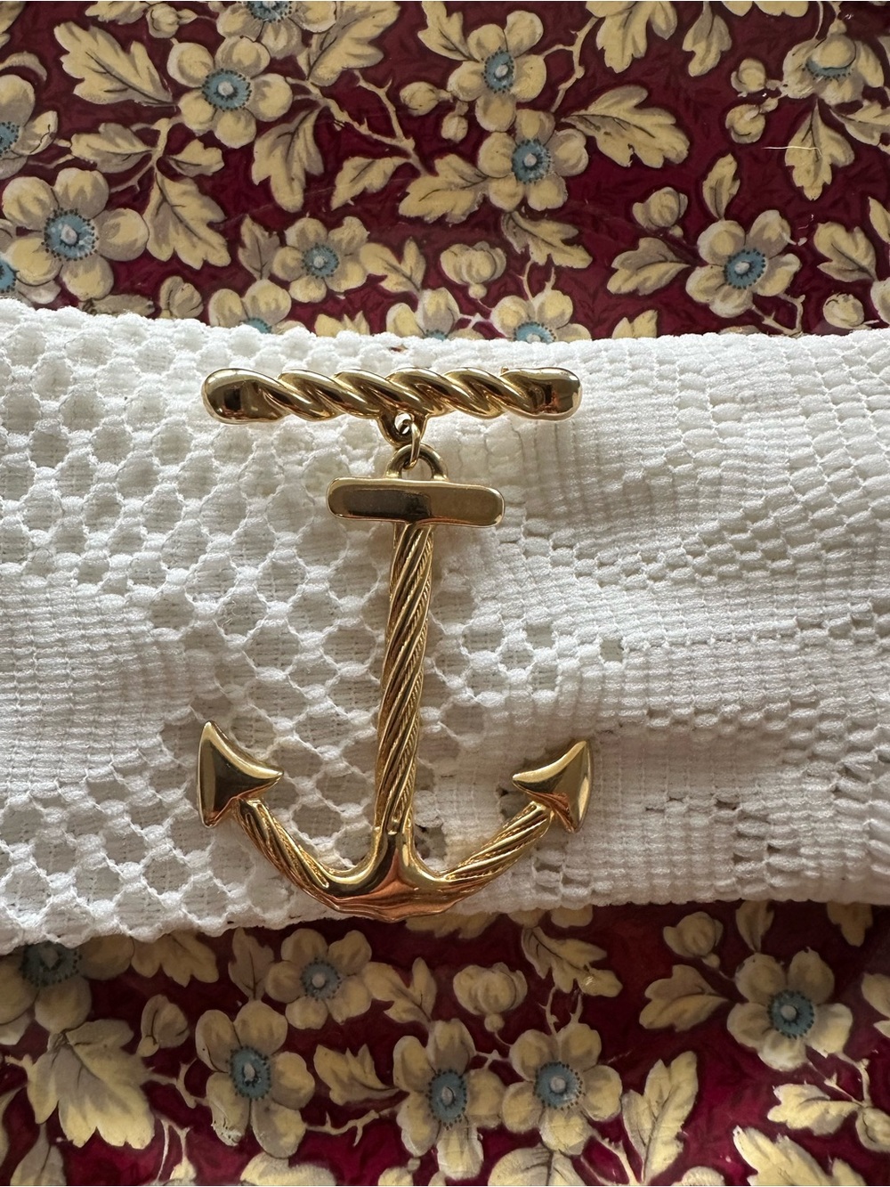 Gold Anchor Rope Brooch - Women Jewelry Brooches